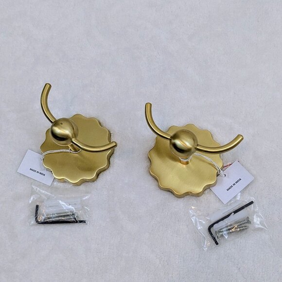 NWT Anthropologie Wiggle Bath Hook Set (2) in Brass - Picture 4 of 10